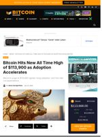 Bitcoin Hits New All Time High Of $113,900 As Adoption Accelerates
