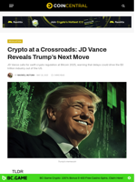 Crypto at a Crossroads: JD Vance Reveals Trump’s Next Move - CoinCentral
