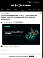 Zoomex Predict World: Turning Crypto Markets, Sports, and Global Events Into Live, Tradable Predictions
