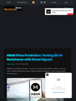HBAR Price Prediction: Testing $0.10 Resistance with Mixed Signals - Blockchain.News