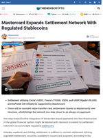 Mastercard Expands Settlement Network With Regulated Stablecoins - TheNewsCrypto