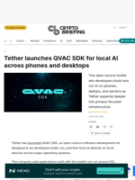 Tether launches QVAC SDK for local AI across phones and desktops