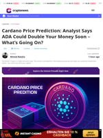 Cardano Price Prediction: Analyst Says ADA Could Double Your Money Soon – What's Going On?