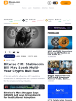 Bitwise CIO: Stablecoin Bill May Spark Multi-Year Crypto Bull Run  – Crypto News Bitcoin News