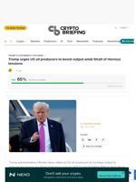 Trump urges US oil producers to boost output amid Strait of Hormuz tensions