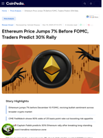 Ethereum Price Jumps 7% Before FOMC, Traders Predict 30% Rally