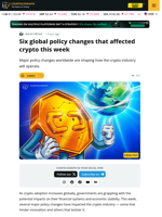 Six Policy Changes Affected Crypto This Week