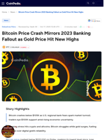 Bitcoin Price Crash Mirrors 2023 Banking Fallout as Gold Price Hit New Highs