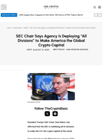 SEC Chair Says Agency Is Deploying “All Divisions” to Make America the Global Crypto Capital