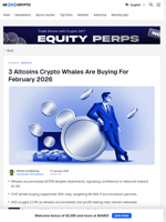 3 Altcoins Crypto Whales Are Buying For February 2026