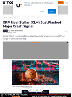 XRP Rival Stellar (XLM) Just Flashed Major Crash
Signal