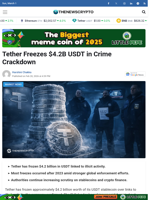 Tether Freezes $4.2B USDT in Crime Crackdown