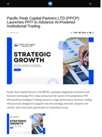 Pacific Peak Capital Partners LTD (PPCP) Launches PFIT to Advance AI-Powered Institutional Trading - Visionary Financial