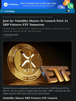 Volatility Shares To Launch First 1x XRP Futures ETF Tomorrow