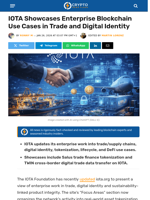 IOTA's Enterprise Blockchain Use Cases in Global Trade