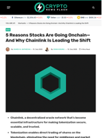 5 Reasons Stocks Are Going Onchain—And Why Chainlink Is Leading the Shift - Crypto News Flash