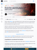 Bitcoin flash crash below $68,000 triggers around $400 million in liquidation in under an hour
