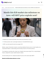 Mantle hits $1B market size milestone on Aave: will MNT price explode next? - CoinJournal