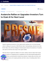 Avalanche Rallies on Upgrades-Investors Turn to Ozak Al for Next Level