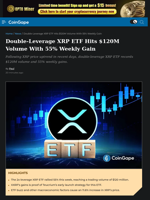 XXRP ETF Hits $120M Volume With 55% Weekly Gain