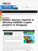Tether denies reports it ditched $500M crypto project in Uruguay - The Crypto News Wire