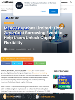 MEXC Launches Limited-Time Zero-Cost Borrowing Event to Help Users Unlock Capital Flexibility | Live Bitcoin News