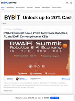 AI, robotics and DeFi meet at RWAiFi Summit Seoul 2025