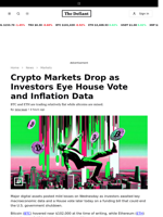 Crypto Markets Drop as Investors Eye House Vote and Inflation Data - 