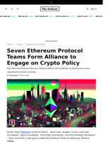 Seven Ethereum Protocol Teams Form Alliance to Engage on Crypto Policy - 