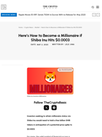 Here’s How to Become a Millionaire if Shiba Inu Hits $0.0003