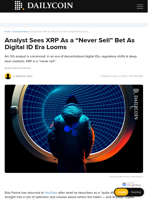 Analyst Sees XRP As a “Never Sell” Bet As Digital ID Era Looms - DailyCoin