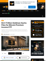 $3.5 Trillion Goldman Sachs Files For Bitcoin Premium Income ETF
