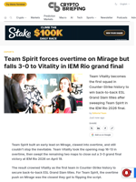 Team Spirit forces overtime on Mirage but falls 3-0 to Vitality in IEM Rio grand final