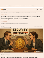 John Deaton slams ex-SEC official over claim that token buybacks count as securities - AMBCrypto