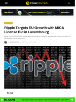 Ripple Targets EU Growth with MiCA License Bid in Luxembourg - CoinCentral