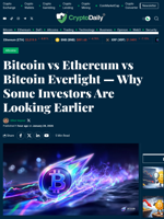 Bitcoin vs Ethereum vs Bitcoin Everlight — Why Some Investors Are Looking Earlier - Crypto Daily