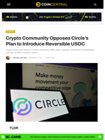 Crypto Community Opposes Circle’s Plan to Introduce Reversible USDC - CoinCentral
