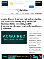 Jamie Dimon: A strong risk culture is vital for financial stability, why excessive leverage leads to crises, and the importance of stress testing for resilience | Acquired
