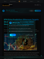 ETH Price Prediction: Ethereum Targets $5,000-$5,371 by November 2025 Despite Short-Term Consolidation - Blockchain.News
