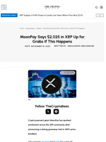 MoonPay Says $2,025 in XRP Up for Grabs If This Happens