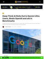 Deep Think AI Rolls Out to Gemini Ultra Users, Beats OpenAI and xAI in Benchmarks - CoinCentral