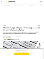 Here is how crypto firms are adapting as AI is increasingly eating into venture capital fundings