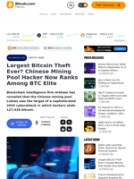 Largest Bitcoin Theft Ever? Chinese Mining Pool Hacker Now Ranks Among BTC Elite – Crypto News Bitcoin News
