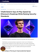 Vitalik Buterin Says AI May Speed Up Ethereum’s Roadmap While Raising Security Standards