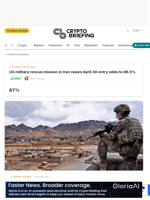 US military rescue mission in Iran raises April 30 entry odds to 86.5%