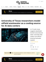University of Texas researchers model oilfield wastewater as a cooling source for AI data centers