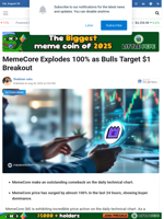 MemeCore Explodes 100% as Bulls Target $1 Breakout - TheNewsCrypto