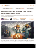 Bitcoin difficulty falls to 135.59T – But THESE 3 miner signals warn of stress - AMBCrypto