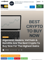 Algorand, Hedera, VeChain & Remittix Are The Best Crypto To Buy Now For The Highest Gains | Live Bitcoin News