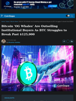 Bitcoin 'OG Whales' Are Outselling Institutional Buyers As BTC Struggles to Break Past $125,000